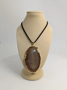 Brown Agate Necklace, gemstone jewelry, comfort stone, gift idea, - Picture 1 of 3