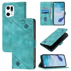 For OPPO Find X5 Skin-feel Embossed Leather Phone Case cover shell - Photo 1 sur 1