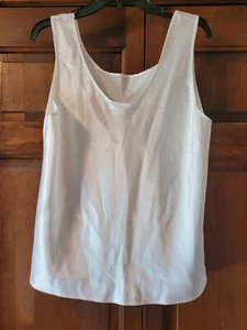 Cinema Etoile White Silk - Like Polyester Tank Sleeveless Cami 1XL Smooth Layer - Picture 1 of 5