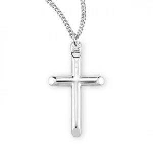 High Polished Religious Cross 925 Sterling Silver 0.8 Inch x 0.5 Inch Pendant - Picture 1 of 3
