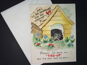 Tarjeta de colección Missed you Die Cut antropomórfica para cachorro casa para perro - Imagen 1 de 3