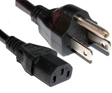 Power Cable USA Mains 3 Pin Male Plug to IEC C13 10A Female Socket 0.5m metres