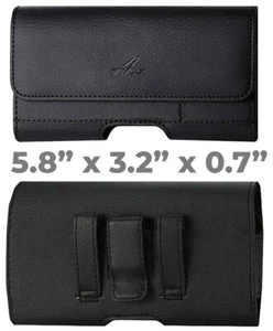 AGOZ 5.8" x 3.2" x 0.7" Leather Case Holster with Belt Clip and Card Holder - Picture 1 of 14