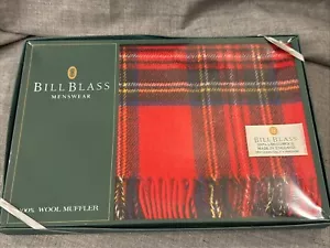 Bill Blass Herrenbekleidung 100 % Lammwolle Schalldämpfer Schal kariert England neu im Karton - Bild 1 von 3