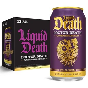 Liquid Death Doctor Death Sparkling Water 12-Pack 12oz Cans Soda Flavored Spa... - Picture 1 of 7