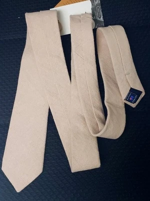 Linen Necktie The Brothers at Otaa Skinny Hand Stitched Australia Ivory White - Image 1 of 4