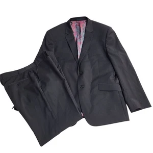 Ted Baker Black Wool 2 Piece Suit Uk Men's L 42" W36 L30 FF80 - Picture 1 of 9