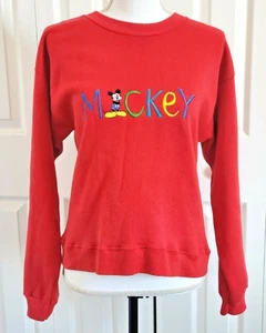 Disney Mickey & Co Sweatshirt Medium Crewneck Spell Out USA Vtg 90s Y2K Womens - Picture 1 of 8