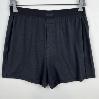 SKIMS Boyfriend Loose Boxer Shorts Onyx Size M Loungewear Comfort - Image 1 of 4