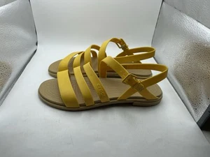 Crocs Tulum Strappy Sandals Buckle Shoes 206107 Women's Size 7 Yellow - Picture 1 of 10