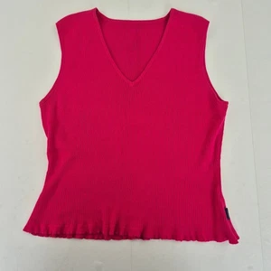 Camiseta sin mangas JASPER CONRAN grande 16 18 rosa para mujer algodón nailon... - Imagen 1 de 8