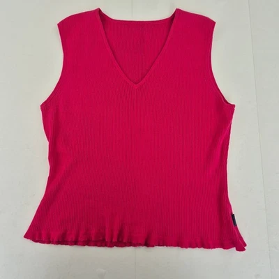 Camiseta sin mangas JASPER CONRAN grande 16 18 rosa para mujer algodón nailon... - Imagen 1 de 4