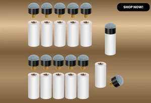 Prasacco 10 Set 12mm Punte per stecche da piscina avvitate e ferri bianchi (blu) - Foto 1 di 7
