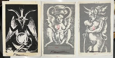 LOTE-3 Frank Thorne FIRMADO Ángel del Diablo #1 IRON DEVIL Producción Arte Original Foto 1 de 4