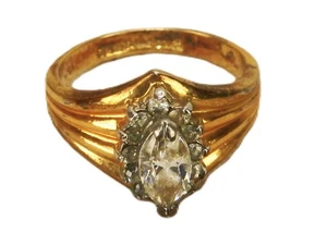 Anillo de cóctel vintage tono dorado, talla 10,5, pedrería Marqués, EDCO, JWL-755 - Imagen 1 de 9