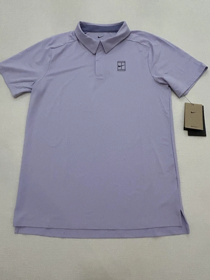 Nike Men’s Sz Large Court Advantage Tennis Polo Shirt Hydrangeas FZ6907 515