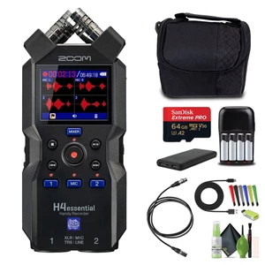 Zoom H4essential 4-Track 32-Bit Float Portable Audio Recorder Bundle - Picture 1 of 8