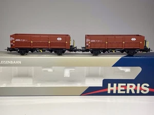 HERIS HO Scale 13501 Swiss SBB Wagon Type Fu Twin Pack In Brown - VNMIB - Picture 1 of 15