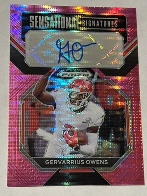 Gervarrius Owens Auto /15 Neon Pink Pulsar - 2023 Draft Picks No. SS-GEO SSP - Image 1 of 2