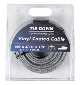 Tie Down Engineering Coated Galvanized Steel 3/16in. D X 100ft. L Aircraft Cable - Picture 1 of 1