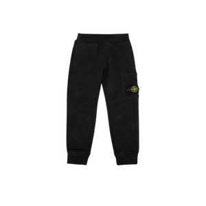 (Kids) Stone Island 61520 Garment Dyed Cotton Fleece Cargo Sweatpants Black - 24 - Picture 1 of 1