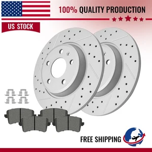 11.81" Rear Disc Rotors + Ceramic Brake Pads For Audi Q5 A4 A5 Quattro Allroad - Picture 1 of 6