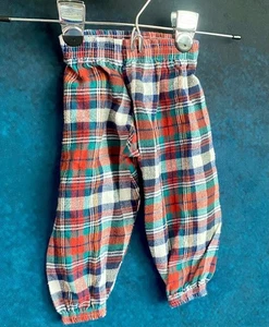 Pantalone fondo vintage multicolore a quadri bambino unisex multicolore anni 90-12M - Foto 1 di 5