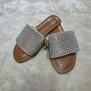 Sandalia Steve Madden Bling Slides Rubor Para Mujer Talla 6 Deslizable Sin Cordones Estrás - Imagen 1 de 8