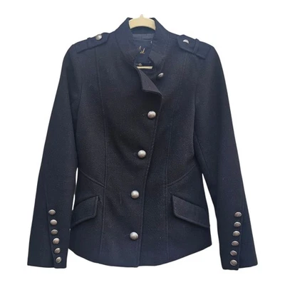 Jaqueta ajustada feminina JACK preta prata botões tamanho médio - Imagem 1 de 4