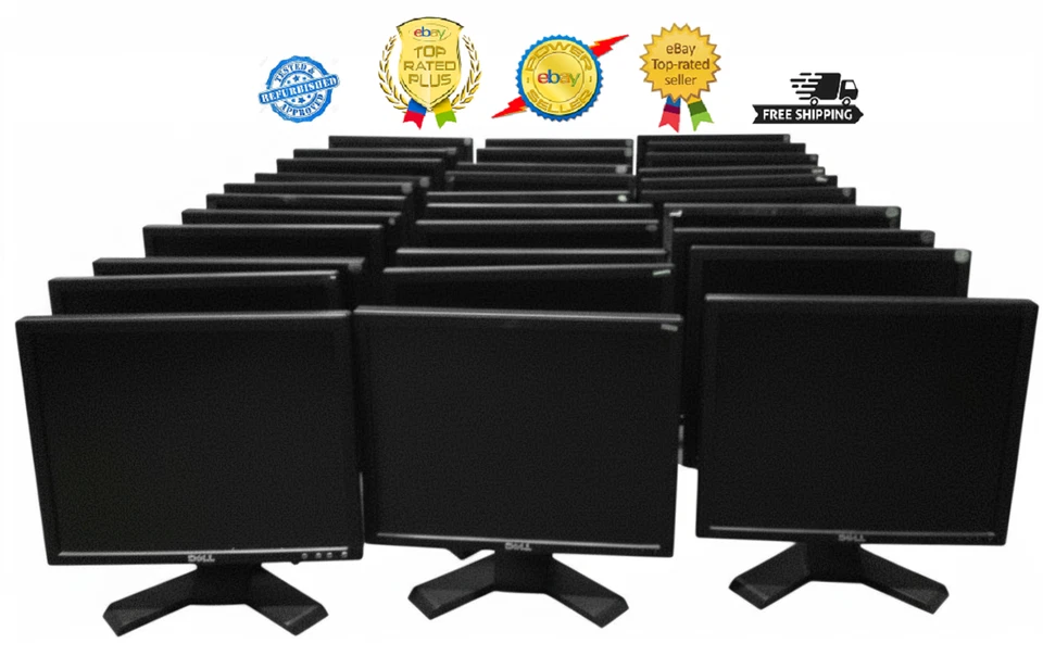 LOT of 8 Dell P170SB 17" LCD Monitors 4:3/ 5:4 VGA+DVI+USB+FREE SHIP+GRADE A - Image 1 of 4