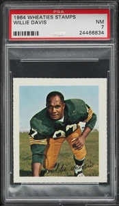 1964 Wheaties Stamps FB Card NNO Willie Davis Green Bay Packers HOF PSA 7 NRMT - Picture 1 of 2