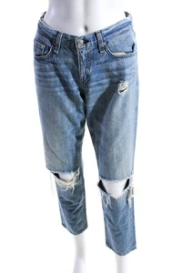 Rag & Bone Jean Womens Ripped Moss Wholes Boyfriend Jeans Blue Cotton Size 25 - Picture 1 of 6