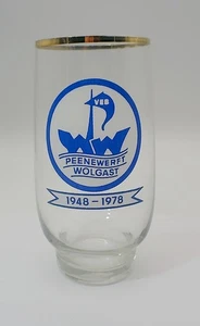 DDR Ehrengeschenk Glas 30 Jahre VEB Peenewerft Wolgast 1948 - 1978 Goldrand - Picture 1 of 1