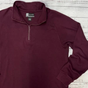 JOS A BANK LEADBETTER GOLF 1/4 ZIP PULLOVER Maroon 100% Cotton Medium - Picture 1 of 8