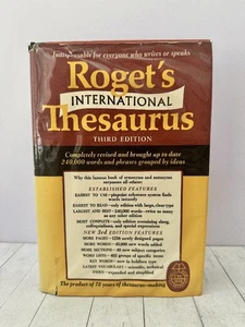 VINTAGE ROGET'S INTERNATIONAL THESAURUS 3RD ED THUMB INDEX HC 1962 (1963) W/DJ - Picture 1 of 1