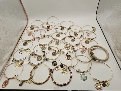 Alex Ani Wire Charm Beaded Gold Lot 4 Project Bracelet Of 33 Pieces ⭐️ As Is  - Image 1 of 4