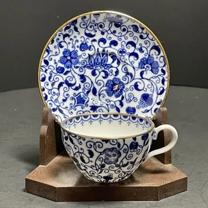 Miniatur Spode Copeland’s China Teetasse blau Chintz Untertasse + Ständer R3863 - Bild 1 von 11