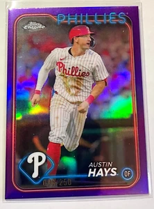 Phillies Austin Hays Mint 2024 Topps Chrome Update Purple Refractor #006/250 - Picture 1 of 1