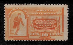 United States 1893 10 cents ☀ Scott #E3 - 300 $ - Ongoing courier ☀ MH* Unused - Picture 1 of 2