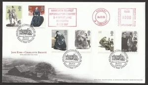 2005 Charlotte Bronte 6er SET SG2518/SG2523 AUF FDC MIT SP/HS UND METERMARKIERUNG - Bild 1 von 1