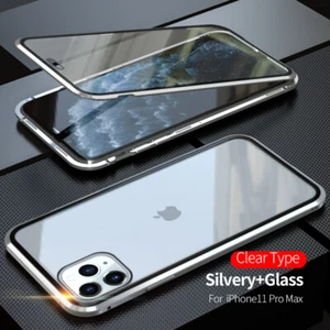 360 Full Magnetic Tempered Glass Case For iPhone 16 15 14 13 Pro Max 12 11 Cover - Picture 1 of 17