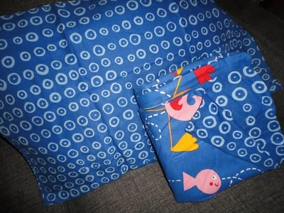 IKEA KID BARNSLIG DJUR BLUE ANIMALS ZOO YELLOW  (2PC) TWIN DUVET & STD. SHAM SET - Image 1 of 4