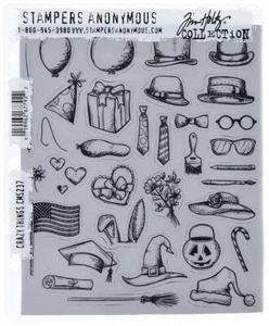 Stampers Anonymous Tim Holtz Cling Rubber Stamp Set, 7" by 8.5", Crazy... - Picture 1 of 1