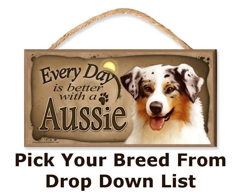 Every Day is Better with a (Pick You Dog Breed) Wooden Dog Sign (Coffee Theme)  - Image 1 of 3