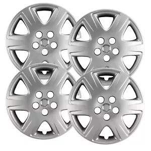 Set of (4) 15" Silver Hubcaps fit Toyota Corolla 2005-2008, 6 Spoke, Heavy Duty - Picture 1 of 6