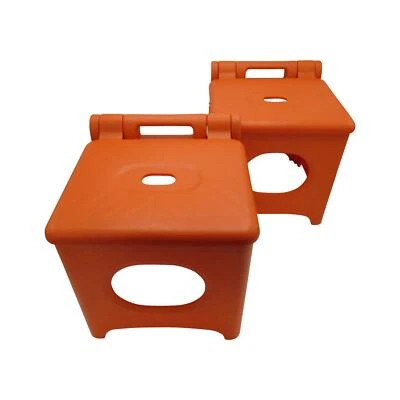 Folding Small Stool X2 (Foldable Portable Collapsible Plastic Camping Sitting) - Image 1 of 4