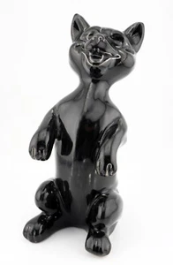 Lovely Vintage Smiling Black Cat Figurine - Foto 1 di 4