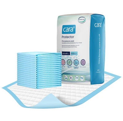 FORMA-CARE 200 x Disposable Incontinence Bed Pads | 60 x 90 cm | CARA Protection Sheets