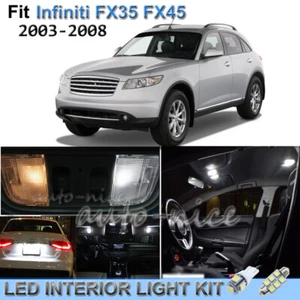 For 2003-2008 Infiniti FX35 FX45 Luxury White Interior LED Lights Kit 14 Pieces - Picture 1 of 7