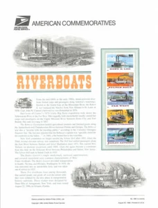 #496 32c Riverboats #3091-#3095 USPS Commemorative Stamp Panel - Picture 1 of 1